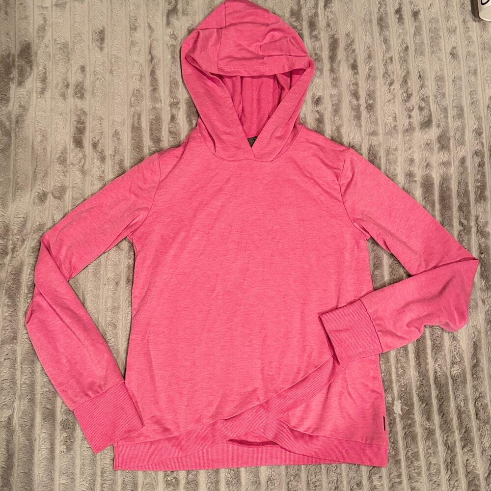 Eddie Bauer Girls Pink Crossover Hem Pullover Hoodie Size L (14/16)
